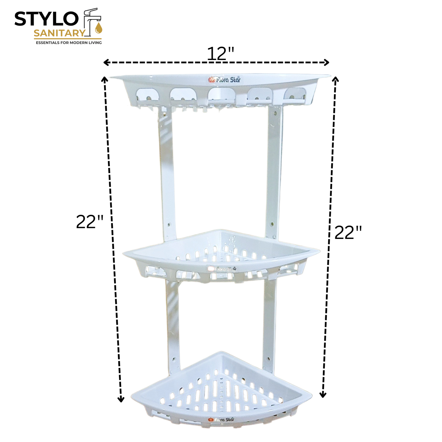 Multi Purpose Corner Shelf ABS Plastic