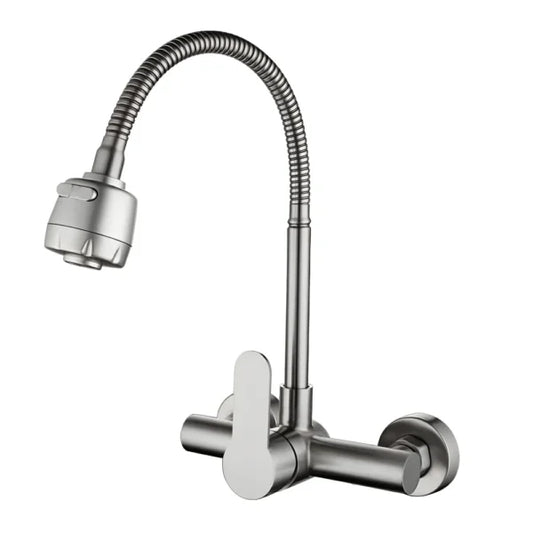 360° Movable Shower Neck Kitchen Mixer – Stainless Steel