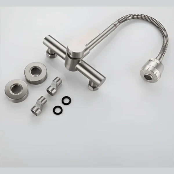 360° Movable Shower Neck Kitchen Mixer – Stainless Steel