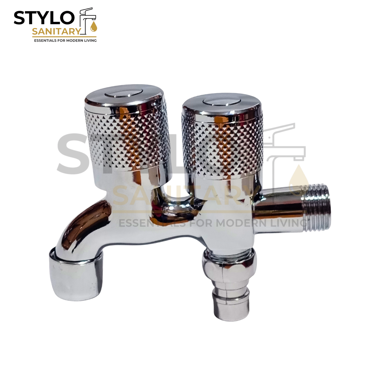 Double Bib Cock Stainless Steel SUS 304 Half Round