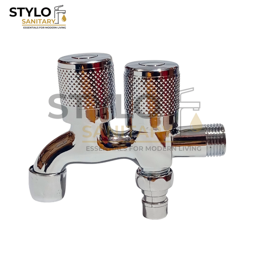 Double Bib Cock Stainless Steel SUS 304 Half Round