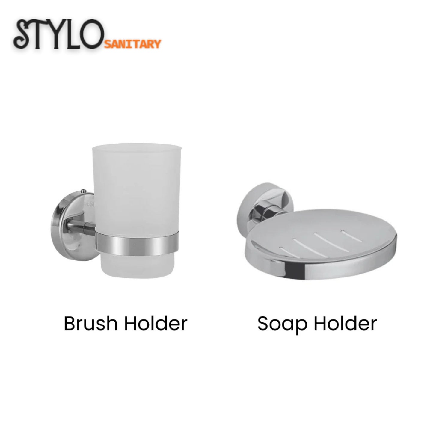 6pc Bathroom Acessories Set-Scratchless Aluminium-Silver & Black
