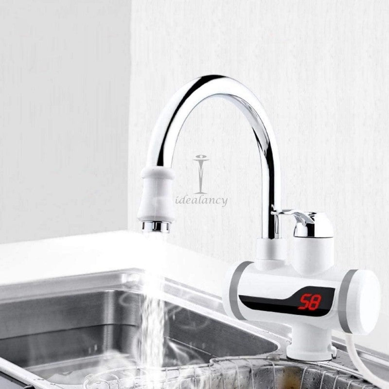 Instant Electric Hot Water Faucet Tap – Digital Display, Fast Heating, 360° Rotatable Stainless Steel Kitchen Sink Mixer