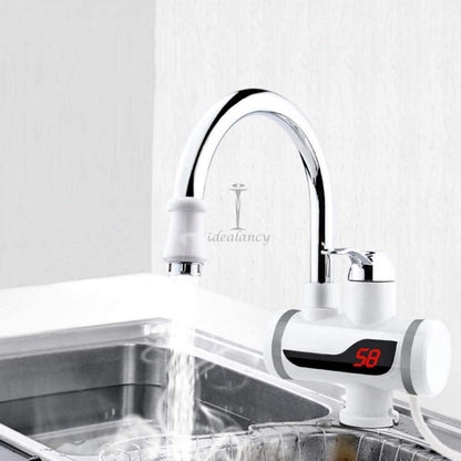 Instant Electric Hot Water Faucet Tap – Digital Display, Fast Heating, 360° Rotatable Stainless Steel Kitchen Sink Mixer