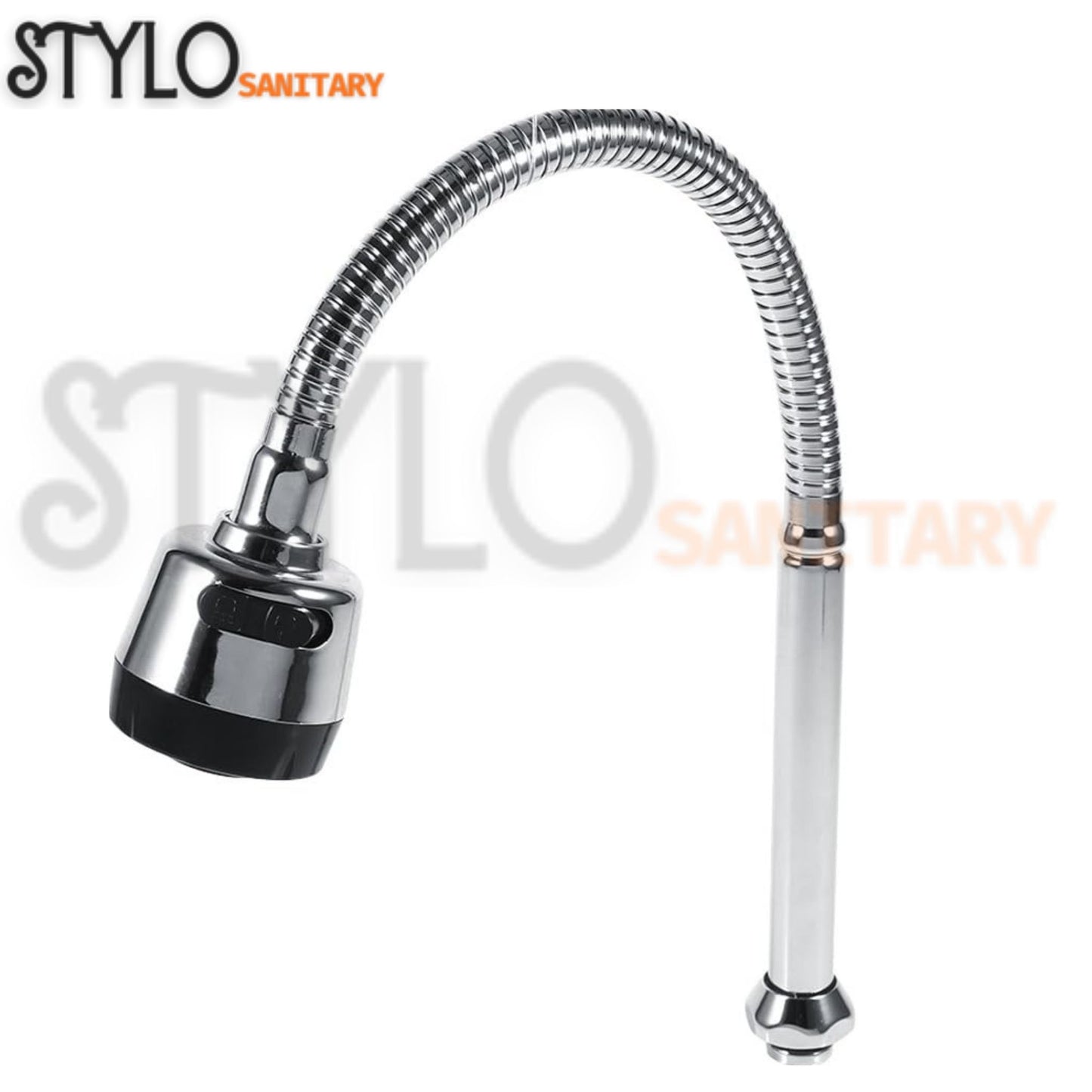 Chrome Kitchen Faucet – 360° Rotatable Sprayer, Stainless Steel Wall Mount Mixer