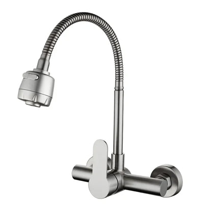 360° Movable Shower Neck Kitchen Mixer – Stainless Steel