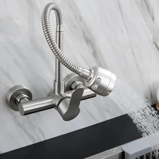 360° Movable Shower Neck Kitchen Mixer – Stainless Steel