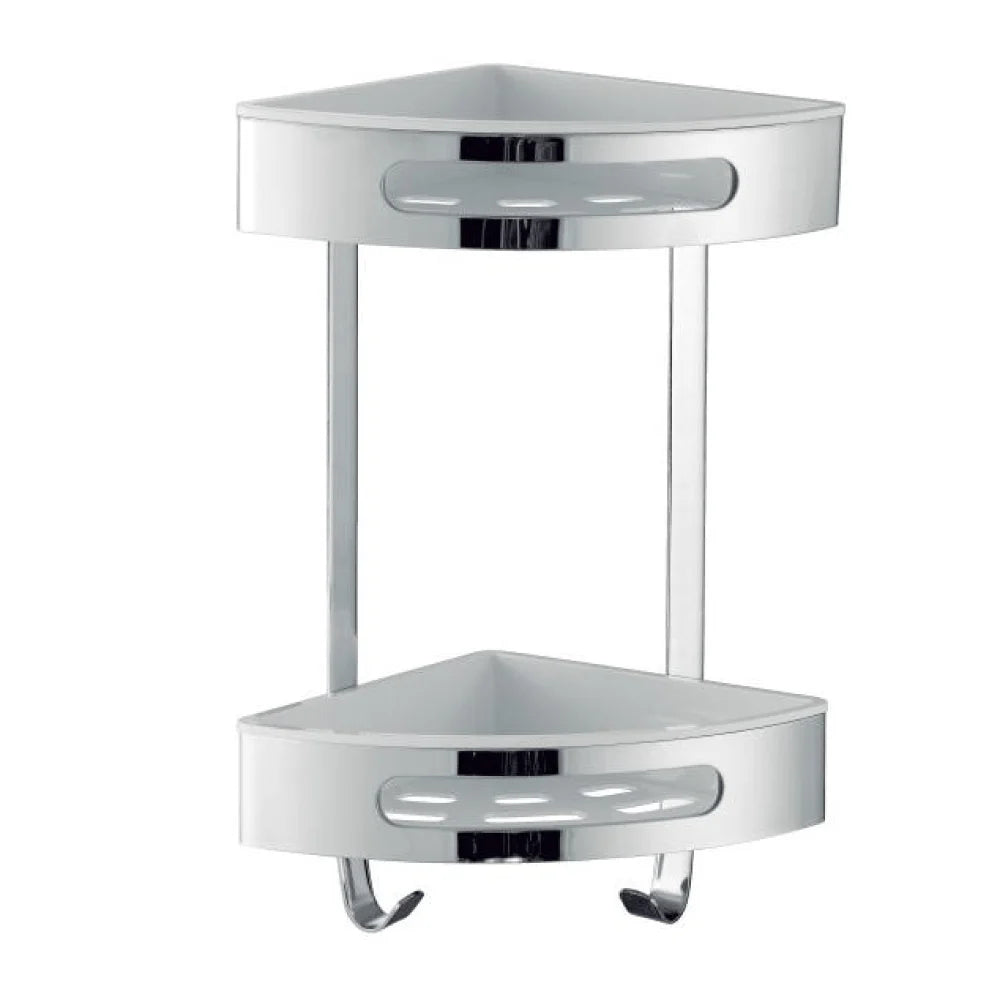 Steel Bathroom Corner With White Basket