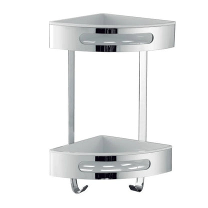 Steel Bathroom Corner With White Basket