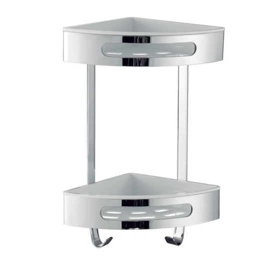 Steel Bathroom Corner With White Basket