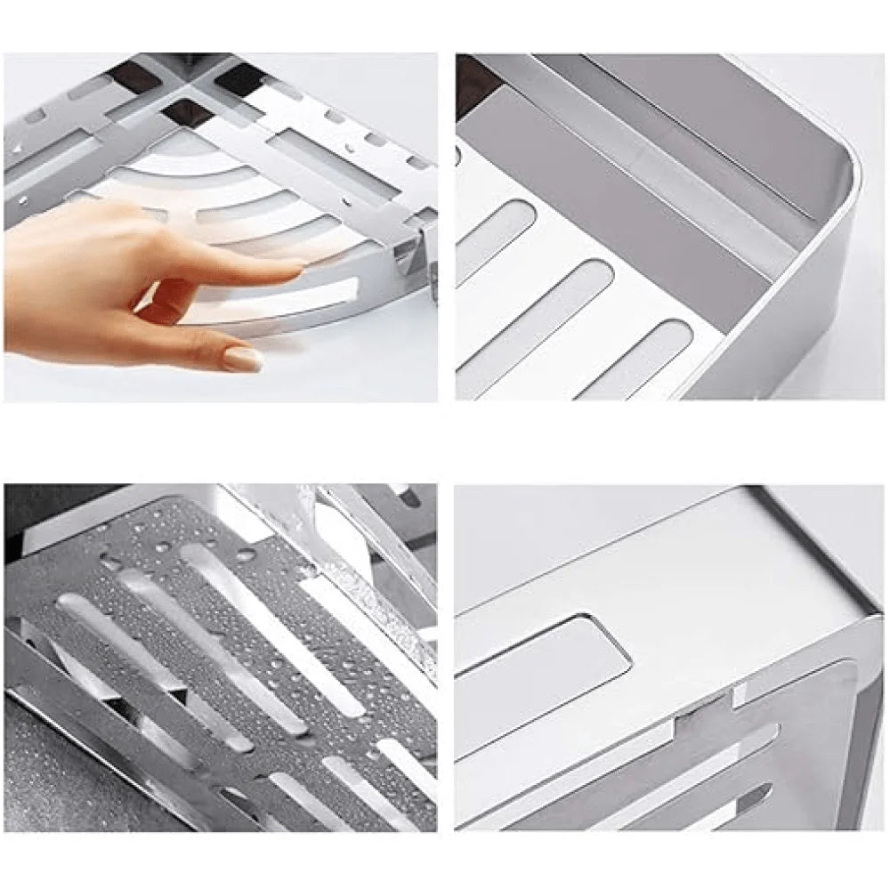 Steel Bathroom Corner With White Basket