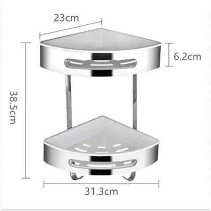Steel Bathroom Corner With White Basket