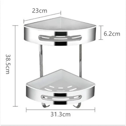 Steel Bathroom Corner With White Basket