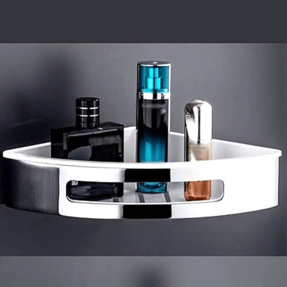 Steel Bathroom Corner With White Basket