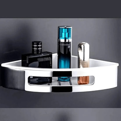 Steel Bathroom Corner With White Basket