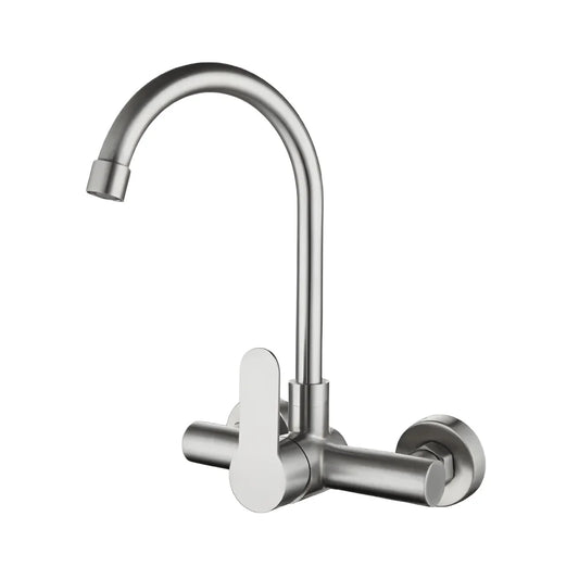Wall-Mounted Kitchen Mixer – Hot & Cold | SUS304 Stainless Steel