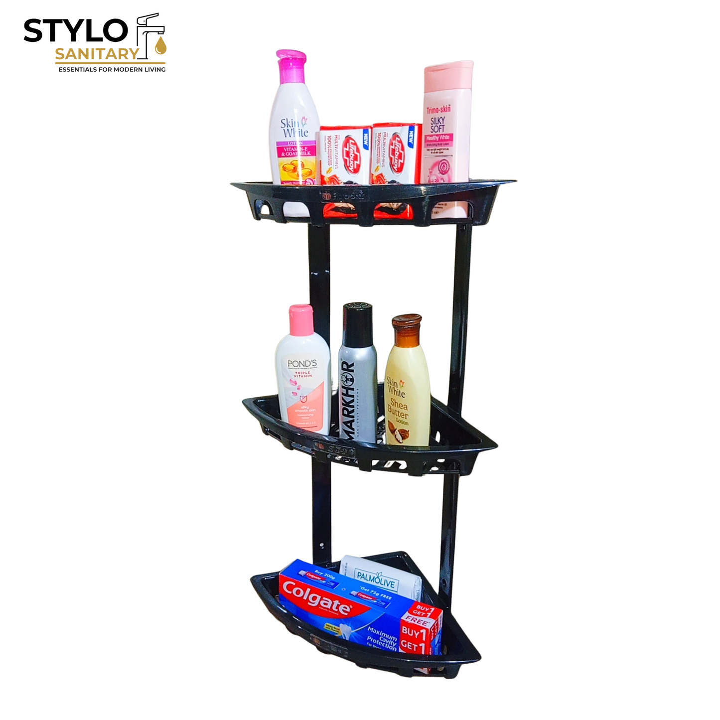Multi Purpose Corner Shelf ABS Plastic