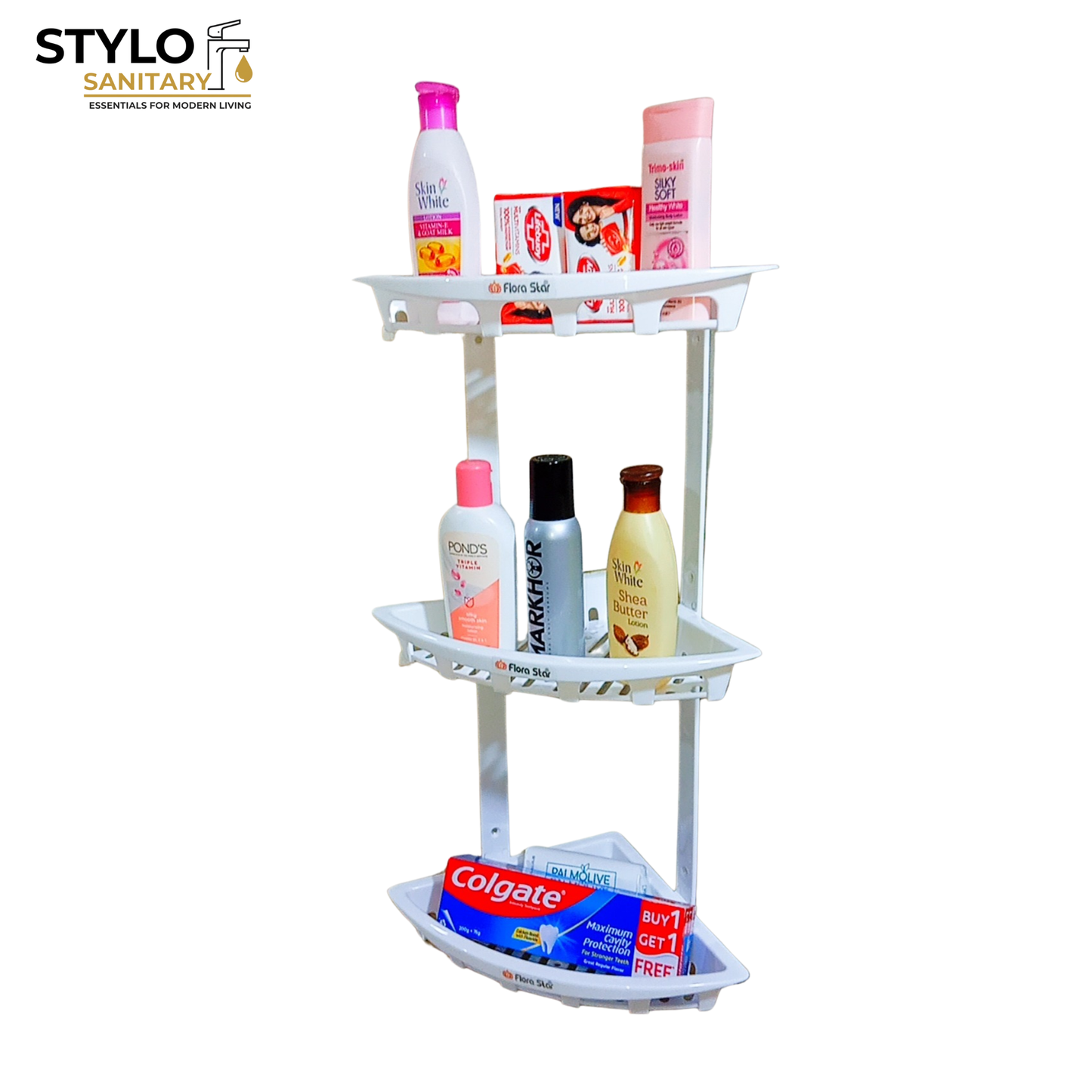 Multi Purpose Corner Shelf ABS Plastic