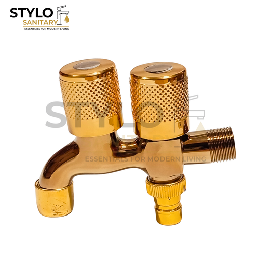 Double Bib Cock  Stainless Steel SUS 304 Half Round