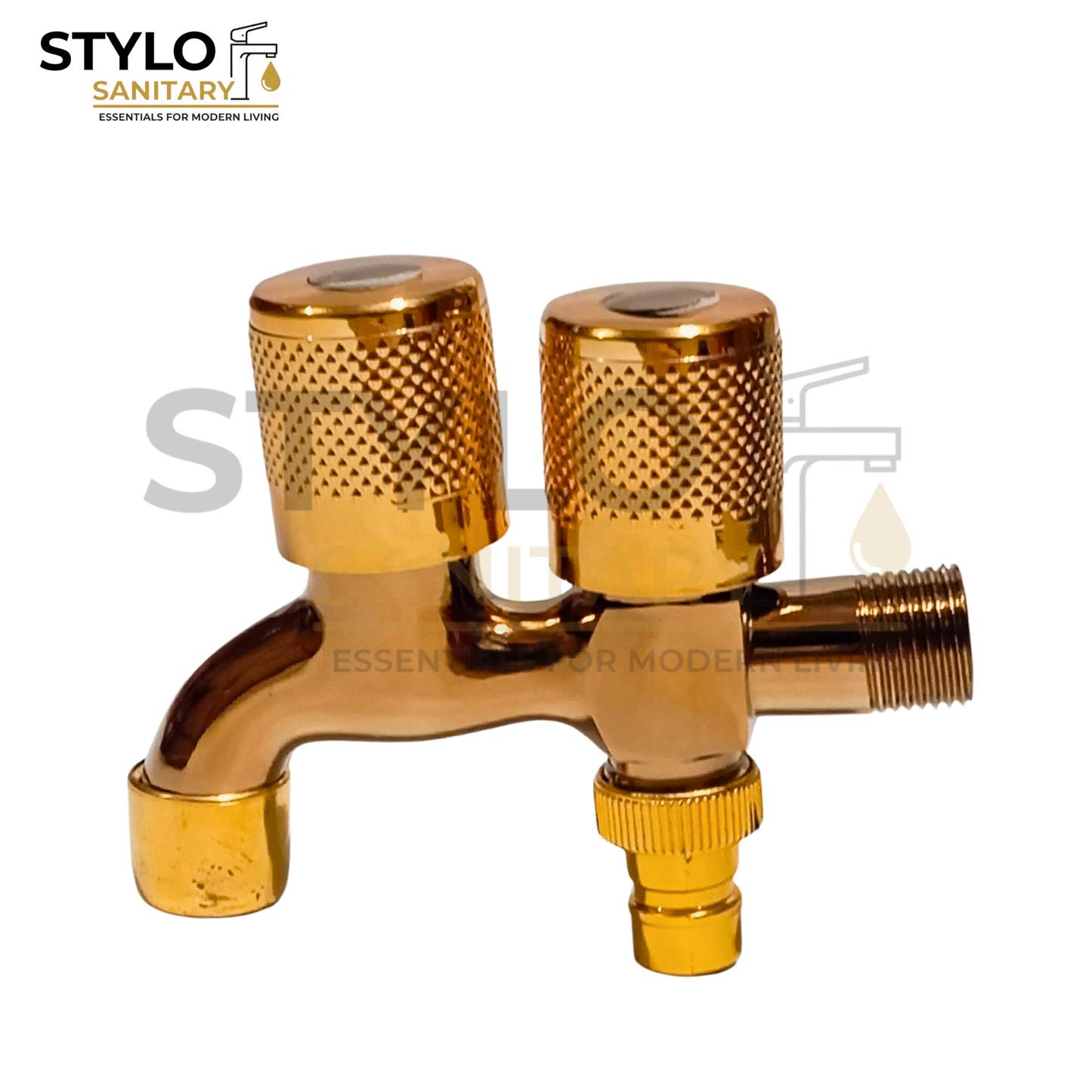 Double Bib Cock  Stainless Steel SUS 304 Half Round