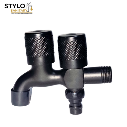 Double Bib Cock  Stainless Steel SUS 304 Half Round