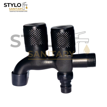 Double Bib Cock  Stainless Steel SUS 304 Half Round