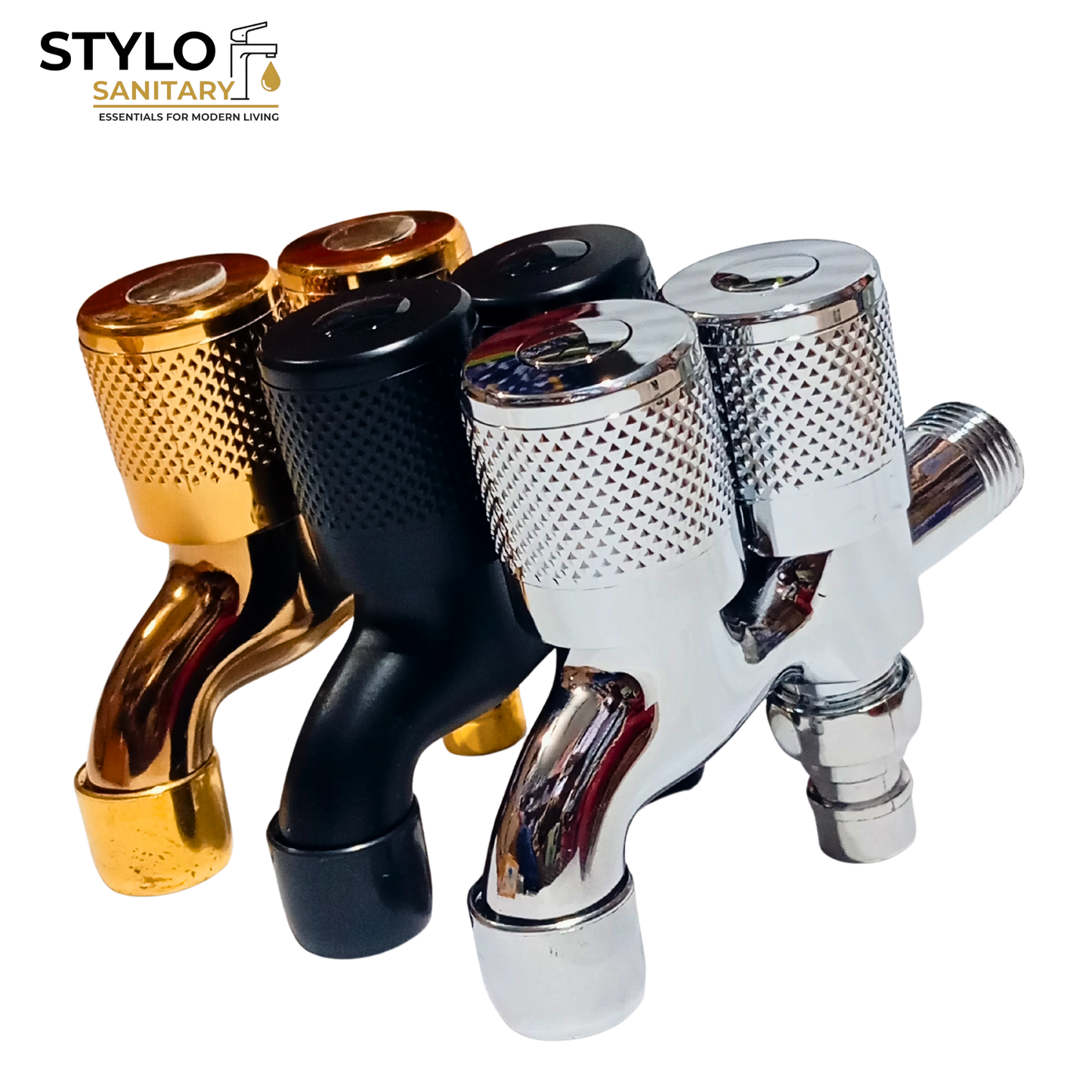 Double Bib Cock  Stainless Steel SUS 304 Half Round