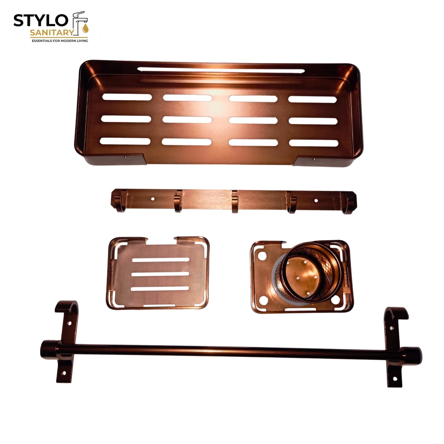 5 Piece Bathroom Accessories Set Aluminium