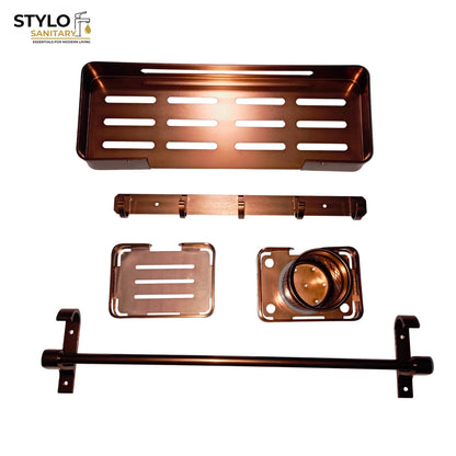 5 Piece Bathroom Accessories Set Aluminium