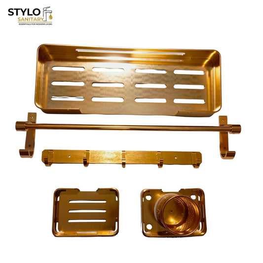 5 Piece Bathroom Accessories Set Aluminium