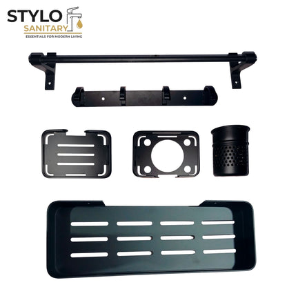 5 Piece Bathroom Accessory Set Aluminium