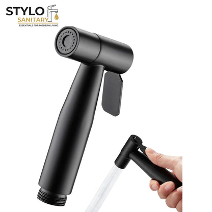Pack of 2 Premium Stainless Steel Toilet Shower Sets – Black & Silver