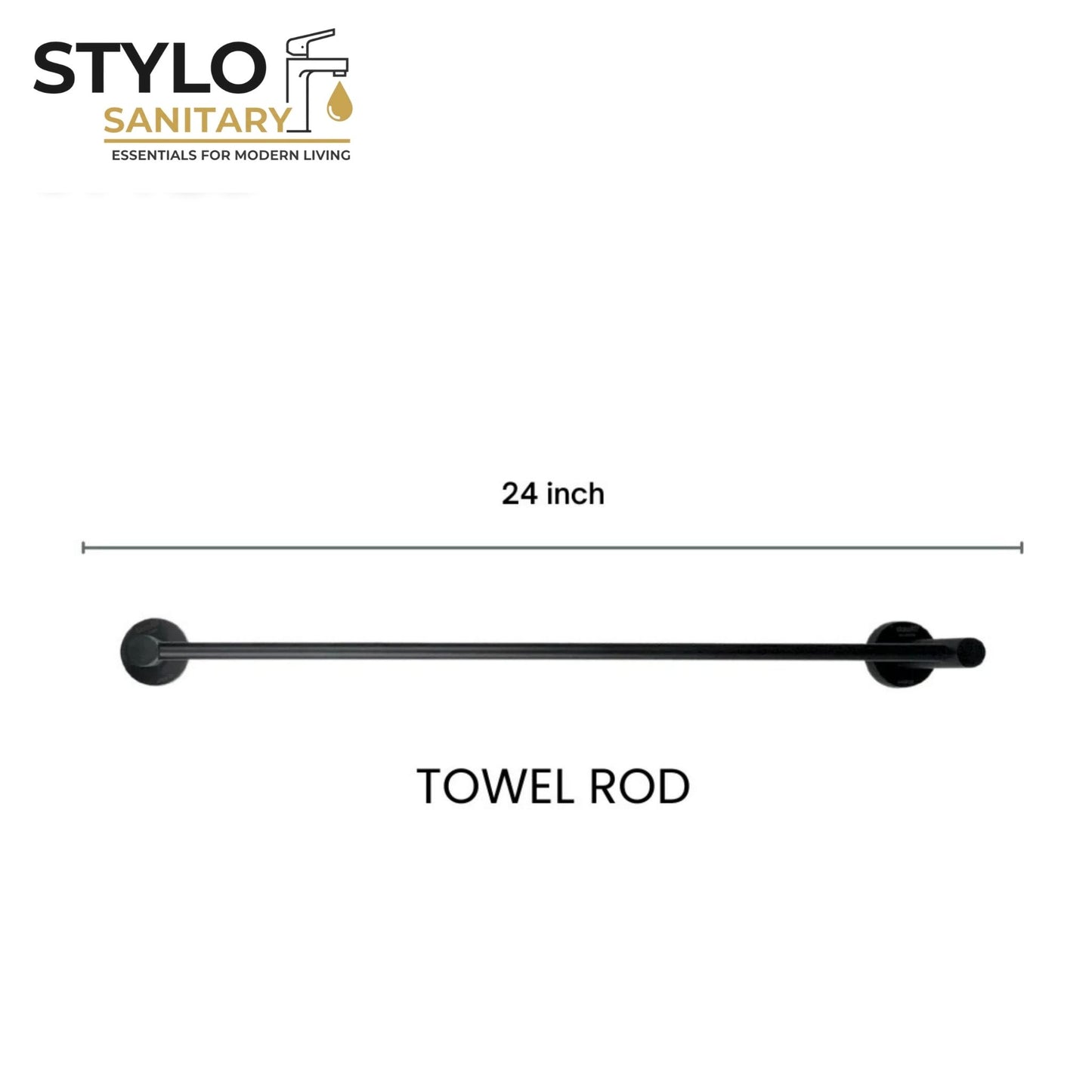 6 piece Bathroom Acessories Set-Stainless Steel-Silver & Black