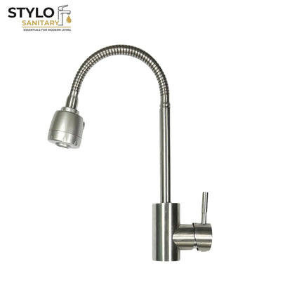 360° Movable Shower Neck Kitchen Mixer – Stainless Steel