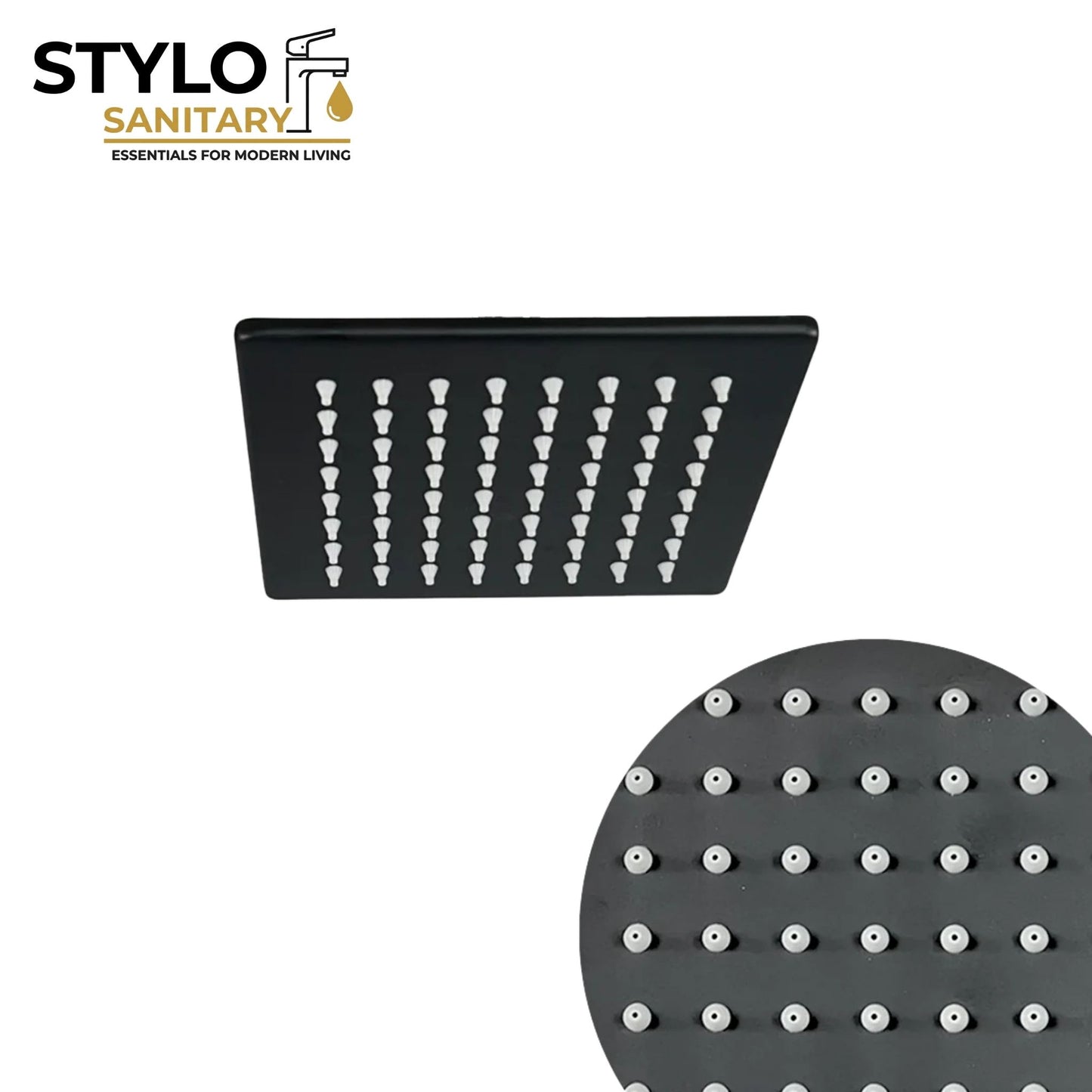 Stainless Steel 304 Overhead Rain Shower Matte Black
