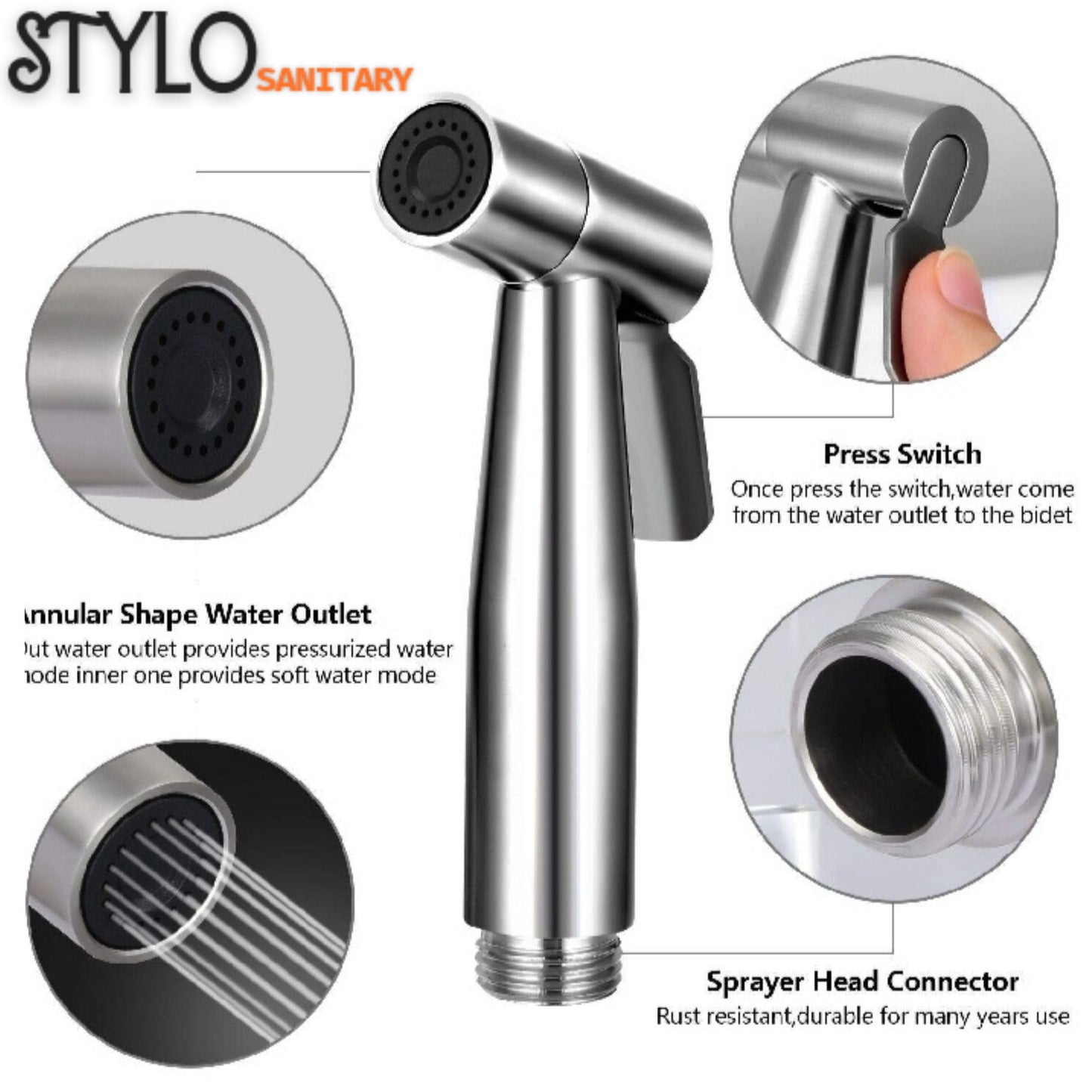 Stainless Steel Toilet Shower Set (SUS304) "Premium Quality"