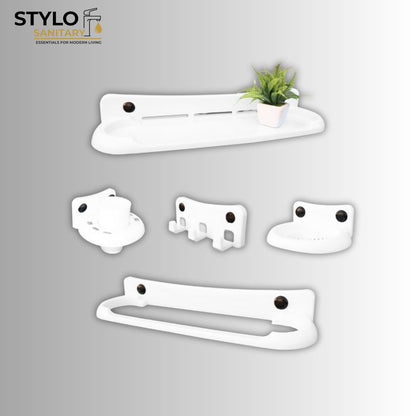 5 Piece Bathroom Accessories Set ABS Plastic